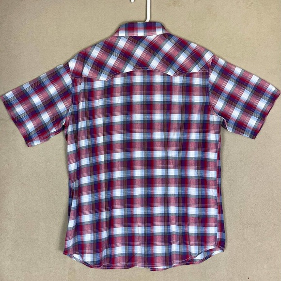 Cody James Button Up Shirt Adult L‎ Red White Casual Western Pearl Snap Mens - Picture 8 of 9